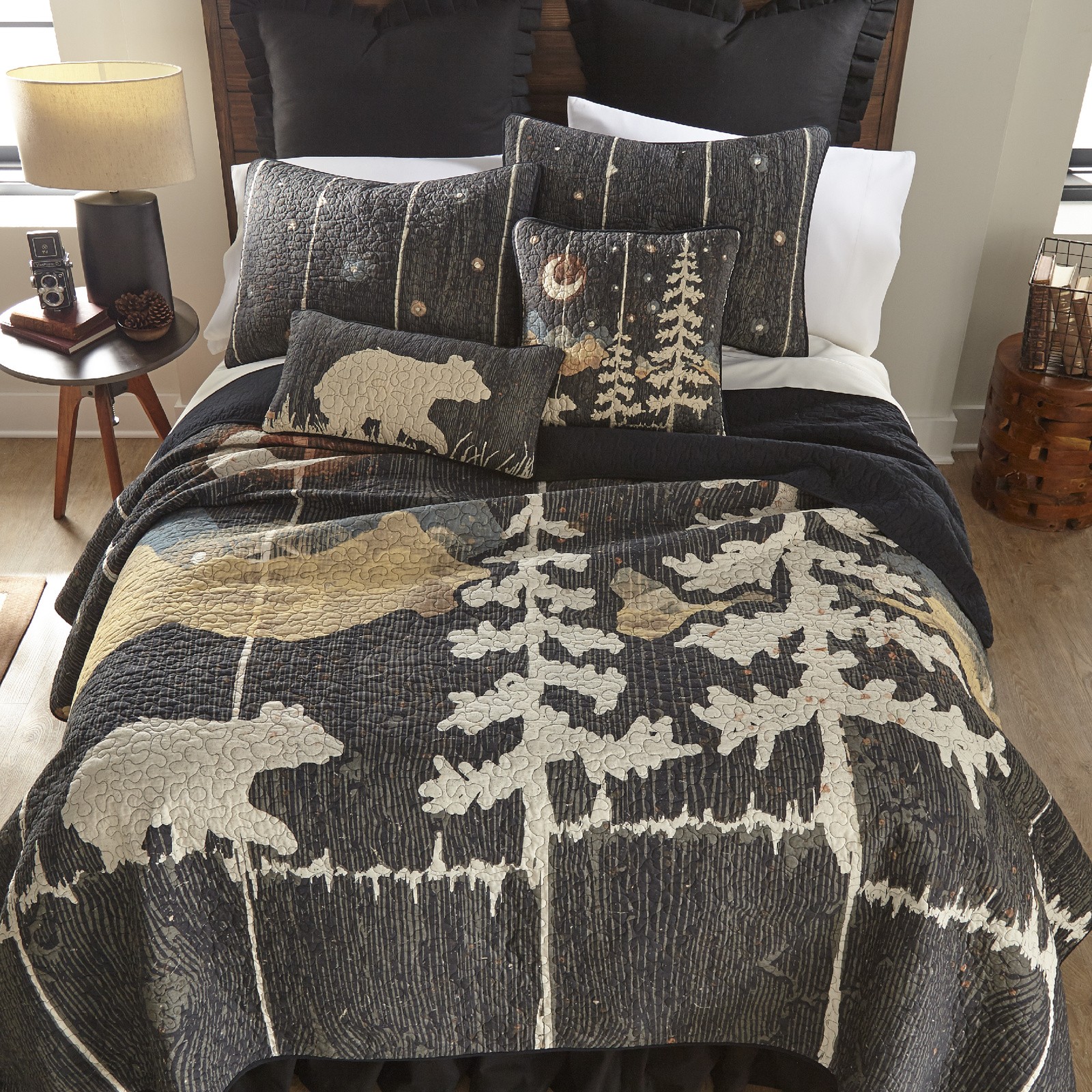 Details about   Donna Sharp Moonlit Cabin Quilted Rustic Country Lodge ** TWIN ** Bedding New 