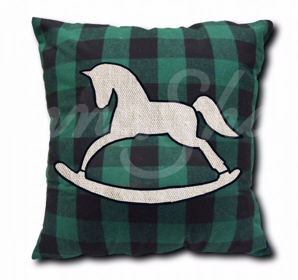 Dec Pillow, Green Buffalo Check (Rocking Horse)