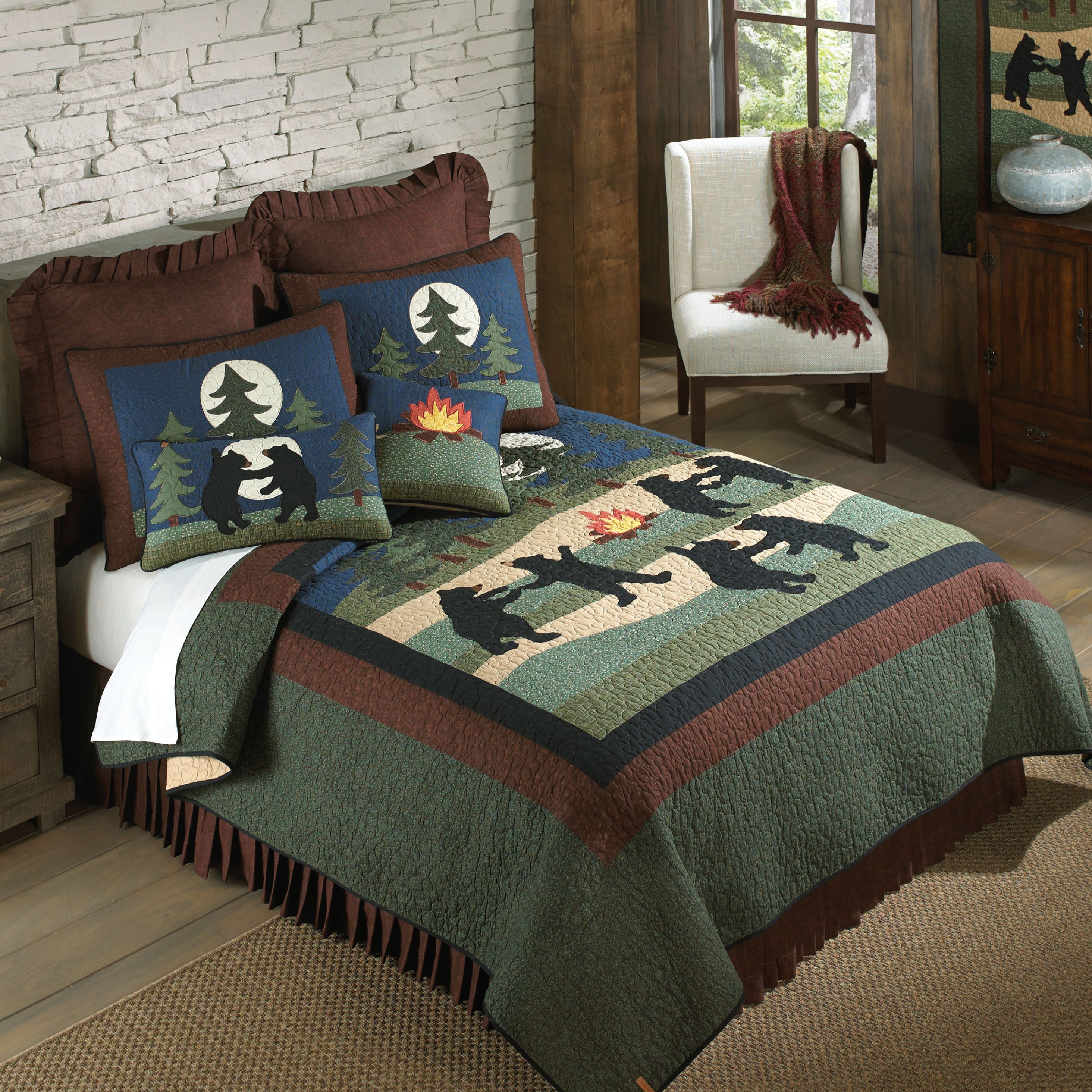 Bear Cotton Quilt Twin 68 X 90, Twin Bear Bedding