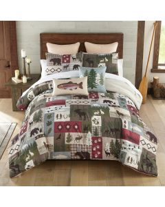 Montana Forest 3-Piece Comforter Set by Donna Sharp shown with added decor pillows and Euro Shams. Accessories sold separately.