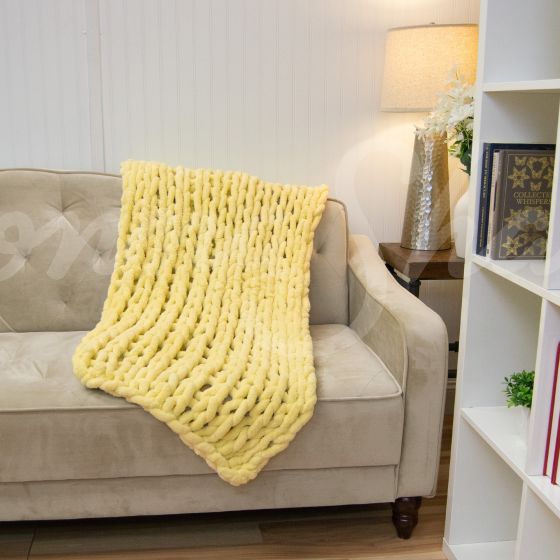 Brighten up any space with the Lemon Chenille Knit!