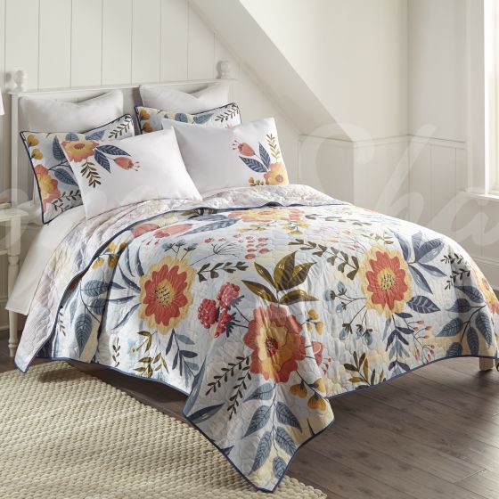 Donna Sharp Coral Crush Quilted Bedding Set