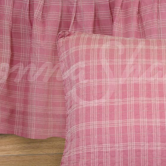 Eurosham & Bedskirt, Pink Plaid (G)