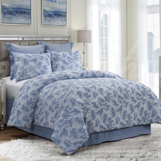 King Comforter Set, Almaria (Soft Blue)