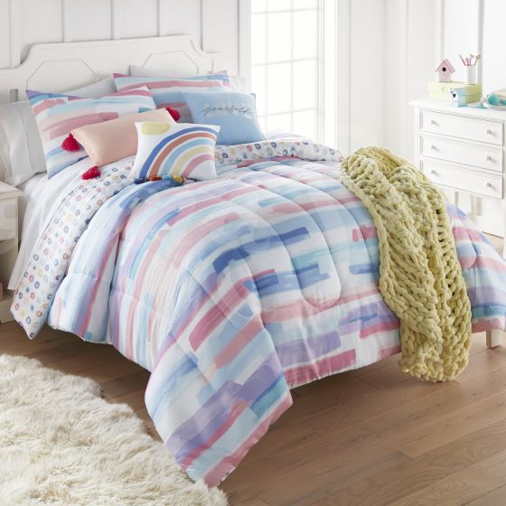 This comforter set includes one comforter and two matching pillowcases (one pillowcase with the twin).
