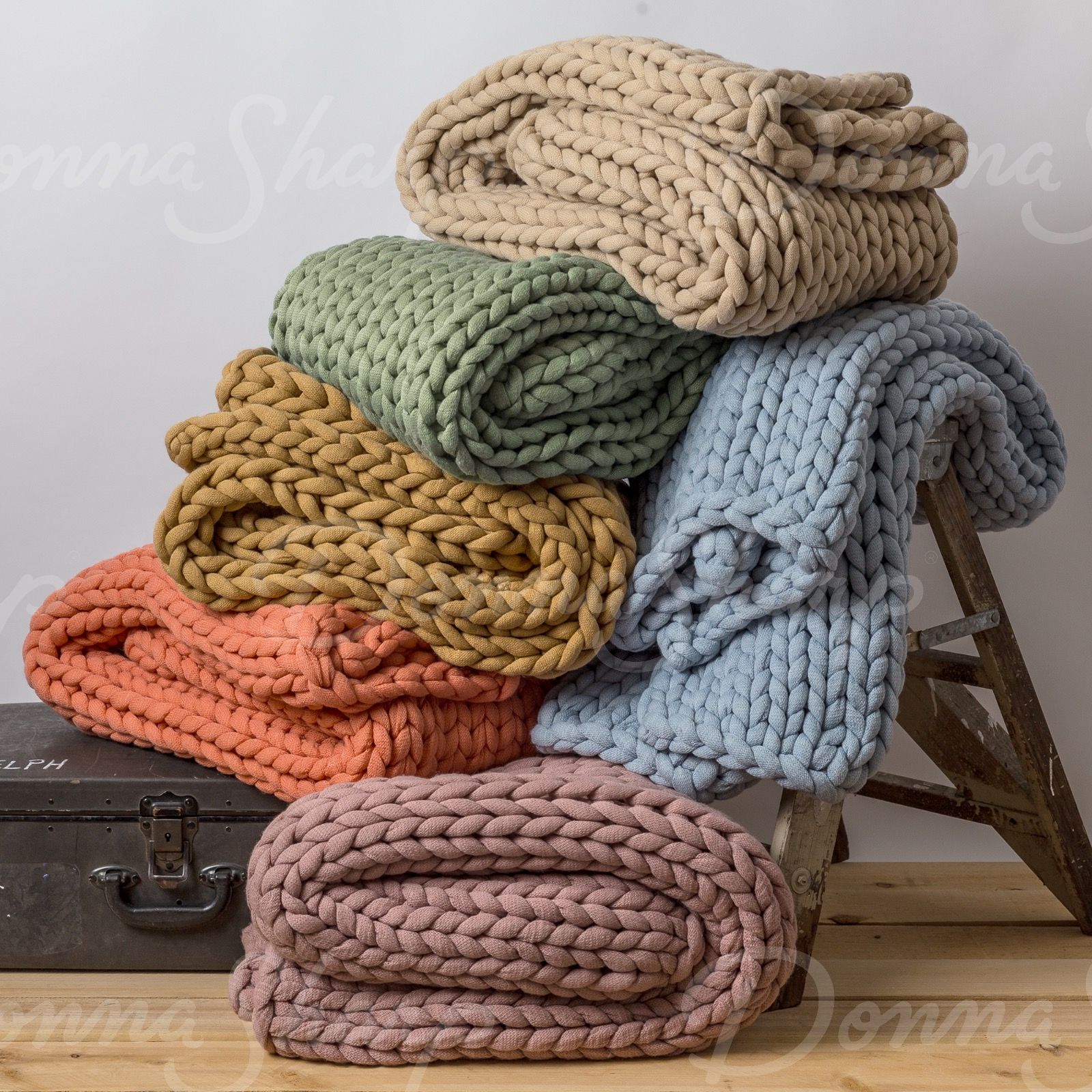 Title: Chunky Knit Throws by Donna Sharp Luxurious Acrylic Blankets for  Cozy Home Decor