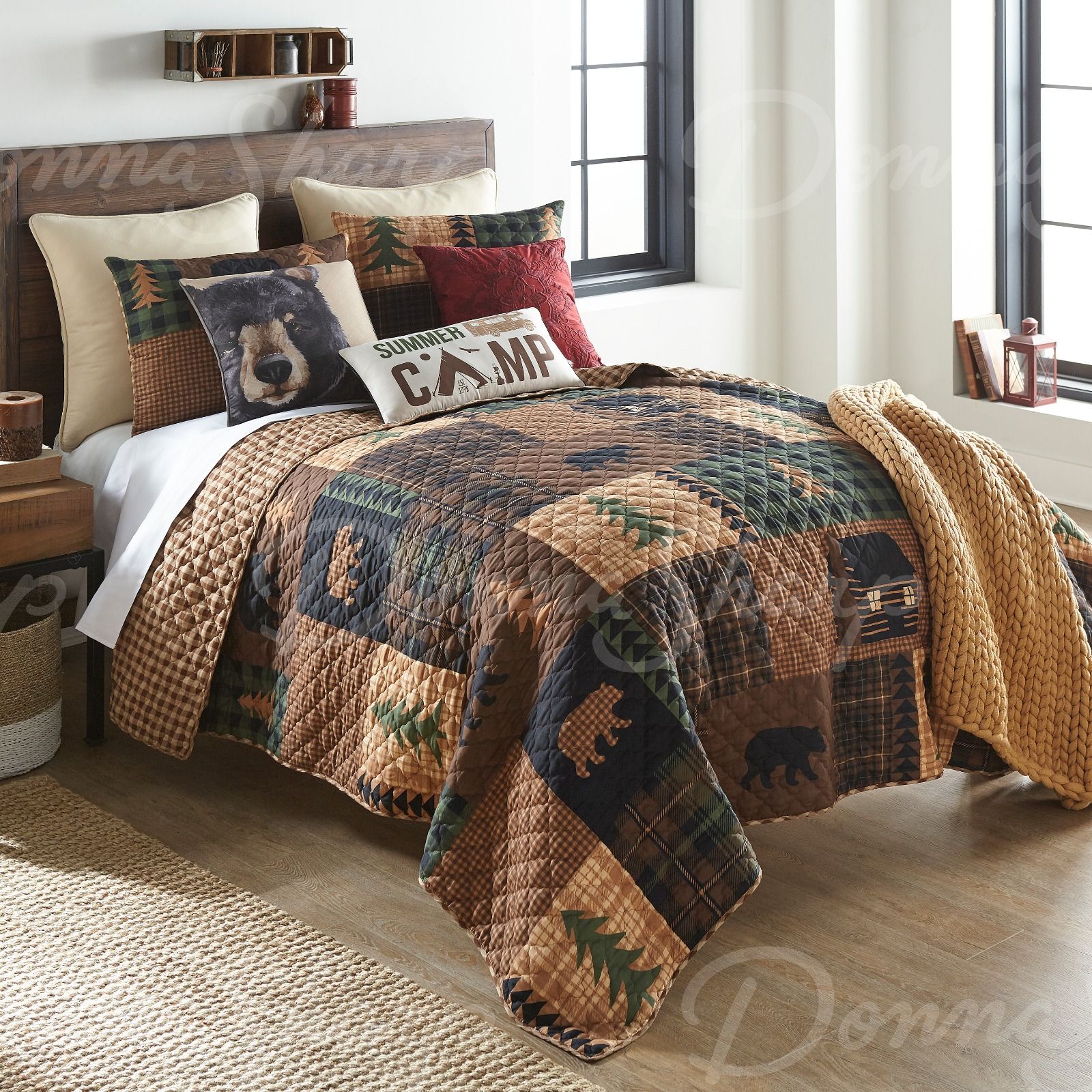 3 Piece Bear Dance Lodge Quilt Set with F Details about   Donna Sharp Full/Queen Bedding Set 