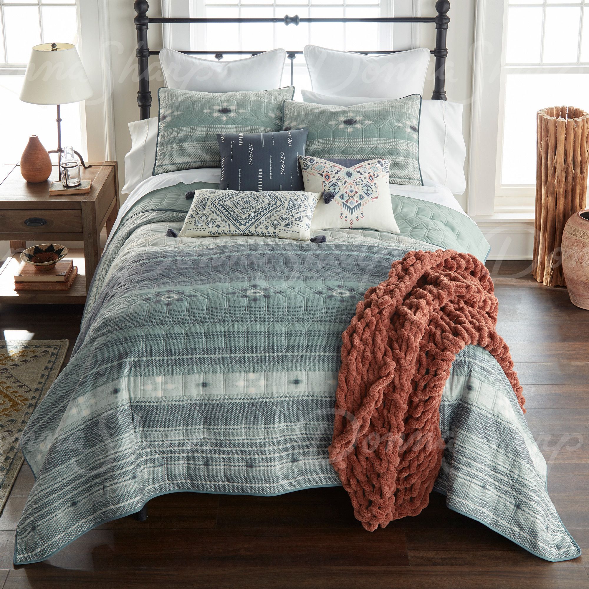 Buy Textured Stripe Reversible Down-Alternative Comforter Set