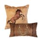 Each Cowboy Pillow Set includes 2 pillows: 18 x 18" Horse Pillow and 12 x 22" Horseshoe Pillow.