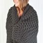 Throw, Chunky Knitted (Charcoal)