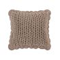 Taupe Chunky Knit Pillow 14" x 14"