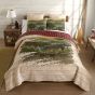 Donna Sharp Allegheny 3pc Quilt Set design features a peaceful mountain lake scene, two bears and a cabin.