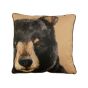 This square pillow showcases a bear.