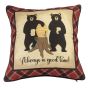This pillow features two bears and says "Always a good time!"