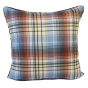 The back of the plaid decorative pillow matches the front.