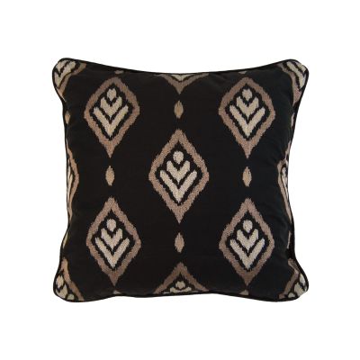 This pillow has black, ivory, and taupe.