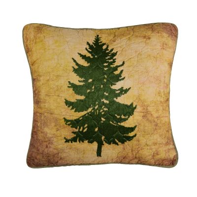 This pillow has a green tree.