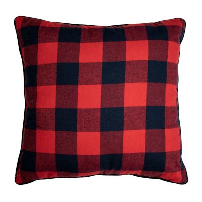 Dec Pillow (Check Red), Bear Campfire