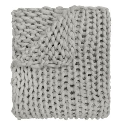 Throw, Chunky Knitted (Grey)