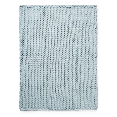 Throw, Chunky Knitted (Blue)
