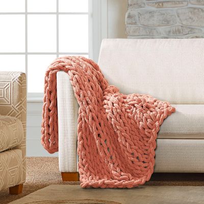 Throw, Chenille Knitted (Canyon Clay)