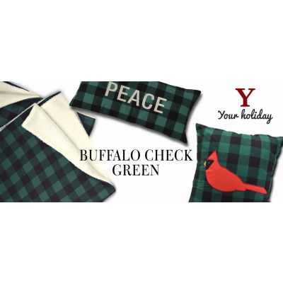 Dec Pillow, Green Buffalo Check (Rocking Horse)