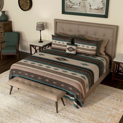 Sierra Vista includes colors of ivory, black, brown, teal, and taupe.