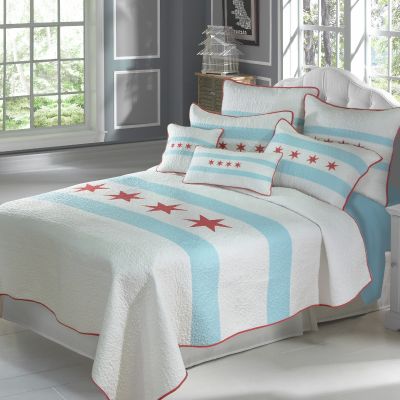 This bedding collection is true Americana. Lovely in red, white, and blue, this collection is a bright and bold statement piece for any home.
