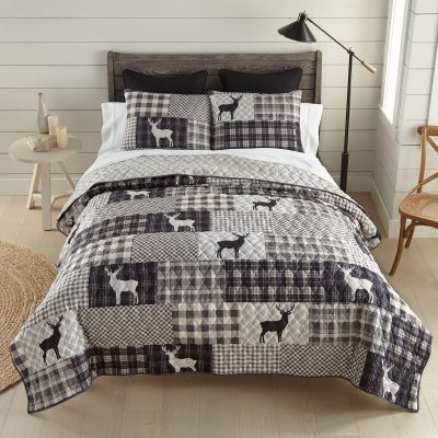 Ridge Point King Quilted Bedding Set with two matching shams. Accessories sold separately.