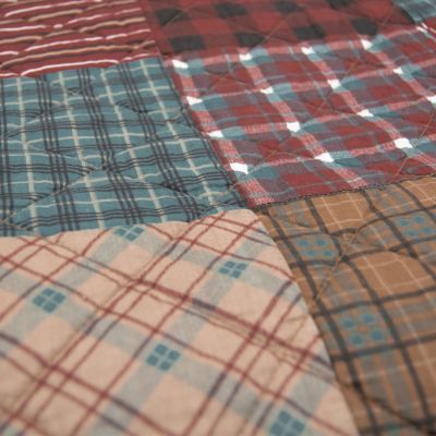 Appalachia Plaid Pieced Cotton Quilt Set by Donna Sharp. Queen Set includes 1 quilt and 2 shams. 