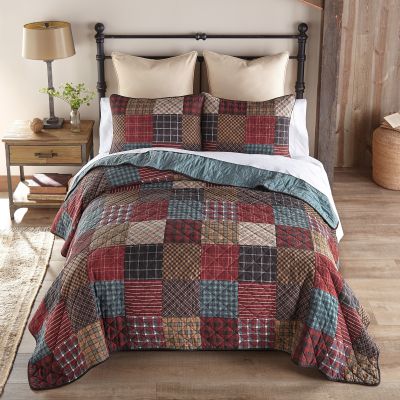 Appalachia Plaid Pieced Cotton Quilt Set by Donna Sharp. King Set includes 1 quilt and 2 shams.