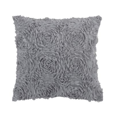 Dec Pillow, Roses (Grey)