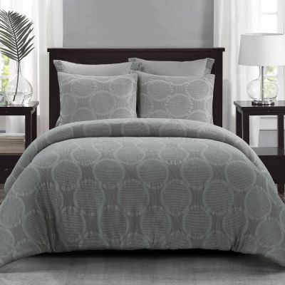 Queen Comforter Set, Leon (Grey)