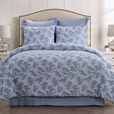 Queen Comforter Set, Almaria (Soft Blue)