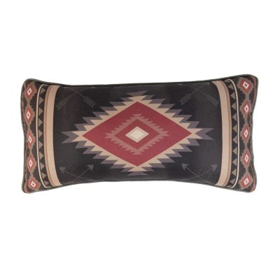This rectangular decorative pillow has a southwestern motif.