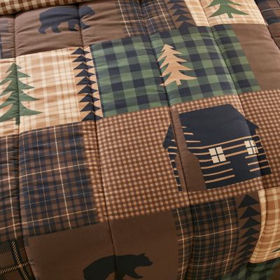 Queen Comforter Set, Brown Bear Cabin
