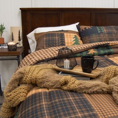 Brown Bear Cabin Comforter Bedding Set. Includes Comforter and two pillowcases. Decor pillows and accessories sold separately. 
