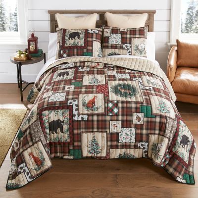 Twin bedding set includes 1 sham - Woodland Holiday Quilted Bedding Set from Your Lifestyle by Donna Sharp. (This image shows bedding with two shams). Accessories sold separately.