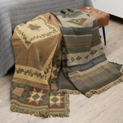 Matelassé Throw Blankets are available in Antique Pine and Sierra Vista colorways!