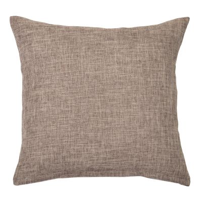 This decorative pillow is in a neutral light brown.